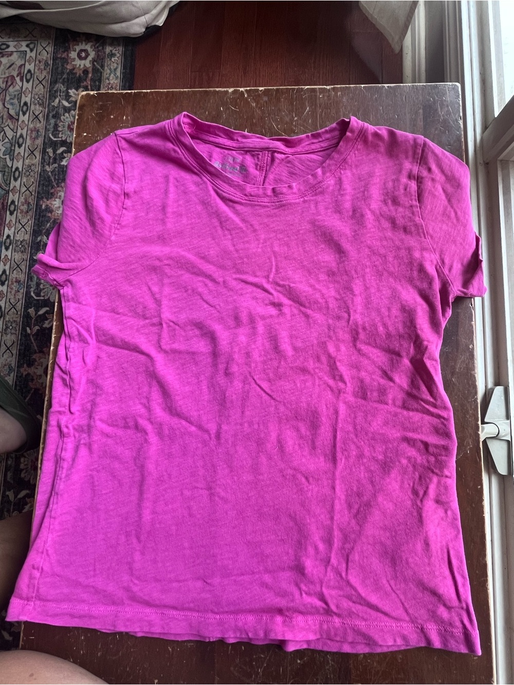 JCrew girlfriend tee. Essential Crew Neck T-Shirt - Fuchsia Pink